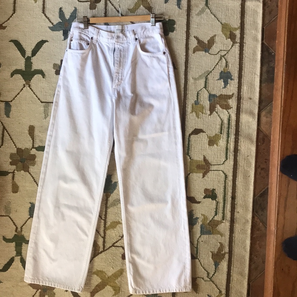 Doen 100% Organic Cotton White Denim Straight Leg Jeans Size 27 - Picture 2 of 14
